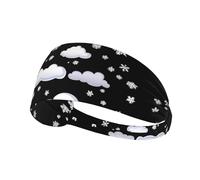 Elastic Sports Headband Hairband YYHWHJDE Snowflakes Falling in The Clouds Prints Athletic Band for Women, Men
