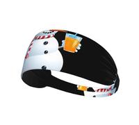 Elastic Sports Headband Hairband YYHWHJDE Snowman drinking a drink Pattern Quick Drying, Moisture Wicking