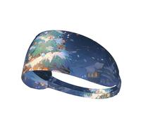 Elastic Sports Headband Hairband YYHWHJDE Snowy Christmas Tree Prints Spandex, Soft, Breathable, Quick-Dry