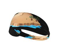 Elastic Sports Headband Hairband YYHWHJDE Source of Water in The Desert Prints Athletic Band for Women, Men