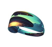 Elastic Sports Headband Hairband YYHWHJDE Spacecraft descend Pattern Quick Drying, Moisture Wicking