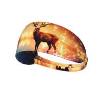 Elastic Sports Headband Hairband YYHWHJDE Spirit deer in the starlight Picture Soft, Breathable, Quick-Dry