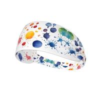 Elastic Sports Headband Hairband YYHWHJDE Stains of Watercolor Paint Splatters Pattern Soft, Breathable, Quick-Dry