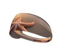 Elastic Sports Headband Hairband YYHWHJDE Starfish Ocean Beach Pattern Soft, Breathable, Quick-Dry