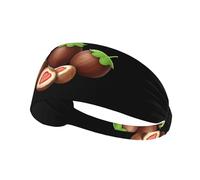 Elastic Sports Headband Hairband YYHWHJDE Strawberry flavored chestnuts Pattern Soft, Breathable, Quick-Dry