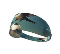 Elastic Sports Headband Hairband YYHWHJDE Swallow Stepping On The Ball Pattern Soft, Breathable, Quick-Dry