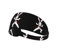 Elastic Sports Headband Hairband YYHWHJDE Taekwondo Bunny Pattern Soft, Breathable, Quick-Dry