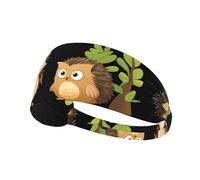 Elastic Sports Headband Hairband YYHWHJDE Talking Hedgehog And Owl Picture Quick Drying, Moisture Wicking