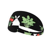Elastic Sports Headband Hairband YYHWHJDE The carrot garden of the little fat rabbit Pattern Soft, Breathable, Quick-Dry