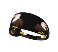Elastic Sports Headband Hairband YYHWHJDE The eagle wears a gorgeous rose hat Pattern Soft, Breathable, Quick-Dry