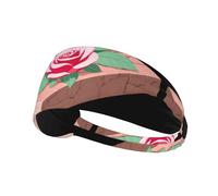 Elastic Sports Headband Hairband YYHWHJDE The everlasting rose brick Pattern Soft, Breathable, Quick-Dry