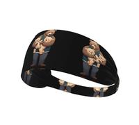 Elastic Sports Headband Hairband YYHWHJDE The friendly bear family Pattern Soft, Breathable, Quick-Dry