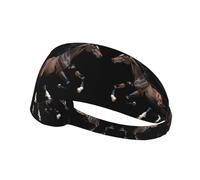 Elastic Sports Headband Hairband YYHWHJDE The galloping horse Pattern Soft, Breathable, Quick-Dry