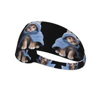 Elastic Sports Headband Hairband YYHWHJDE The gentle little orange cat Pattern Soft, Breathable, Quick-Dry