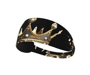 Elastic Sports Headband Hairband YYHWHJDE The King's Crown Pattern Spandex, Soft, Breathable, Quick-Dry