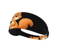 Elastic Sports Headband Hairband YYHWHJDE The little squirrel who loves cookies Pattern Quick Drying, Moisture Wicking