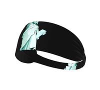 Elastic Sports Headband Hairband YYHWHJDE The Majestic Statue of Liberty Prints Athletic Band for Women, Men