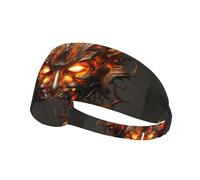 Elastic Sports Headband Hairband YYHWHJDE The mask of Burning Flames Prints Athletic Band for Women, Men