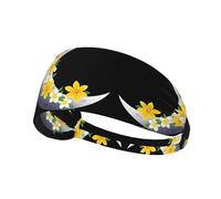 Elastic Sports Headband Hairband YYHWHJDE The Moon Meets the Petals Pattern Soft, Breathable, Quick-Dry