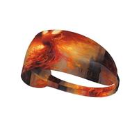 Elastic Sports Headband Hairband YYHWHJDE The Phoenix Reborn in Fire Prints Athletic Band for Women, Men