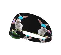 Elastic Sports Headband Hairband YYHWHJDE The Rabbit Holding an Easter Egg Prints Athletic Band for Women, Men