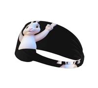 Elastic Sports Headband Hairband YYHWHJDE The rabbit referee who cheers Pattern Soft, Breathable, Quick-Dry