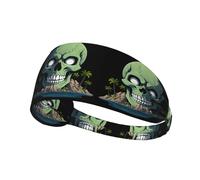 Elastic Sports Headband Hairband YYHWHJDE The terrifying Skull Island Pattern Soft, Breathable, Quick-Dry
