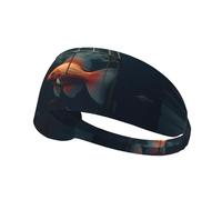 Elastic Sports Headband Hairband YYHWHJDE Trapped Goldfish Prints Athletic Band for Women, Men