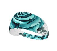 Elastic Sports Headband Hairband YYHWHJDE turquoise grey rose Pattern Quick Drying, Moisture Wicking
