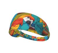Elastic Sports Headband Hairband YYHWHJDE Two Colored Parrots Pattern Quick Drying, Moisture Wicking