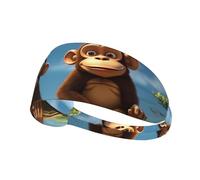 Elastic Sports Headband Hairband YYHWHJDE Two Monkeys Pattern Quick Drying, Moisture Wicking