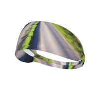 Elastic Sports Headband Hairband YYHWHJDE Uneven Country Road Pattern Soft, Breathable, Quick-Dry