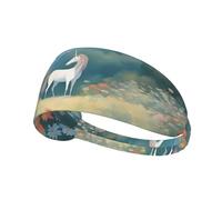 Elastic Sports Headband Hairband YYHWHJDE Unicorns in The Distance Pattern Spandex, Soft, Breathable, Quick-Dry