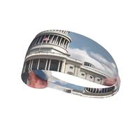 Elastic Sports Headband Hairband YYHWHJDE United States Capitol Pattern Soft, Breathable, Quick-Dry