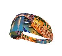 Elastic Sports Headband Hairband YYHWHJDE Venice Night Pattern Soft, Breathable, Quick-Dry