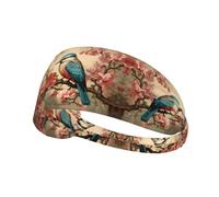 Elastic Sports Headband Hairband YYHWHJDE Vintage Bird Flower Pattern Soft, Breathable, Quick-Dry