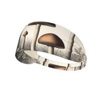 Elastic Sports Headband Hairband YYHWHJDE Vintage Mushrooms Drawings Pattern Soft, Breathable, Quick-Dry