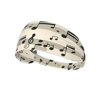 Elastic Sports Headband Hairband YYHWHJDE Vintage Music Note Art Pattern Quick Drying, Moisture Wicking