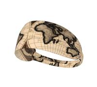 Elastic Sports Headband Hairband YYHWHJDE Vintage Old World Map Pattern Soft, Breathable, Quick-Dry