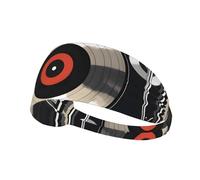 Elastic Sports Headband Hairband YYHWHJDE Vintage Vinyl Record Pattern Soft, Breathable, Quick-Dry