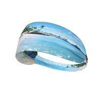 Elastic Sports Headband Hairband YYHWHJDE Water Rush to Tropical Beach Picture Quick Drying, Moisture Wicking