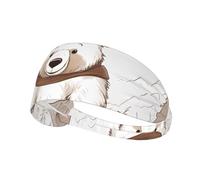 Elastic Sports Headband Hairband YYHWHJDE White bear brown bear Pattern Quick Drying, Moisture Wicking