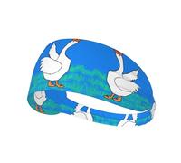 Elastic Sports Headband Hairband YYHWHJDE white goose spread its wings Pattern Quick Drying, Moisture Wicking