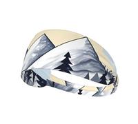 Elastic Sports Headband Hairband YYHWHJDE White Snowy Mountains Prints Spandex, Soft, Breathable, Quick-Dry