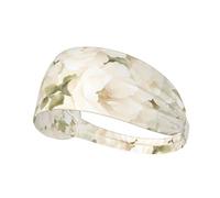 Elastic Sports Headband Hairband YYHWHJDE white watercolor floral rose Pattern Soft, Breathable, Quick-Dry