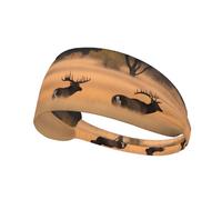 Elastic Sports Headband Hairband YYHWHJDE Wildlife Hunting Deer Bear Elk Pattern Soft, Breathable, Quick-Dry
