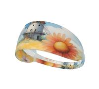 Elastic Sports Headband Hairband YYHWHJDE windmill in the distance Picture Quick Drying, Moisture Wicking
