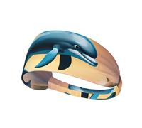 Elastic Sports Headband Hairband YYHWHJDE winter the dolphin Pattern Soft, Breathable, Quick-Dry