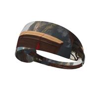 Elastic Sports Headband Hairband YYHWHJDE Wooden Coffin Hanging from Cliff Prints Athletic Band for Women, Men