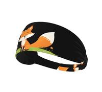 Elastic Sports Headband Little Fox in The Field Printing Soft and Comfortable Moisture-Wicking Suitable for Yoga and Running